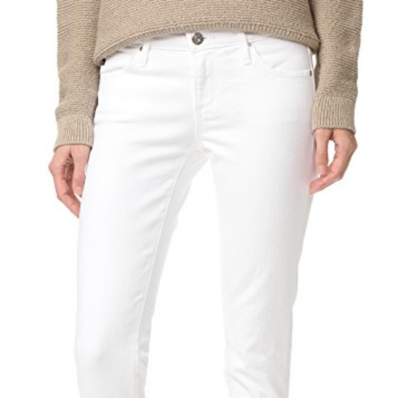 Ag Adriano Goldschmied Denim - AG White Cigarette Roll-up Jeans